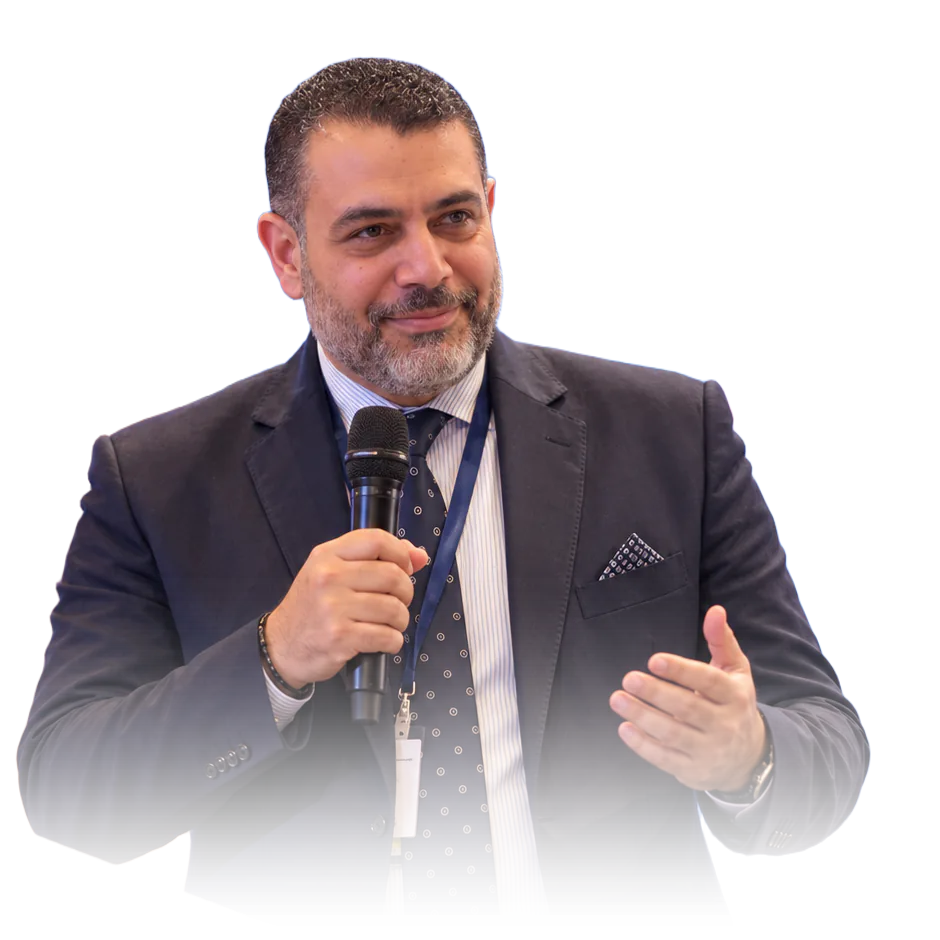 Prof. Dr. Mohamed Mokhtar Mabrouk speaking at a medical conference